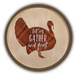 Fall>Kirklands Home Gather & Feast Plaid Wall Plaque Brown