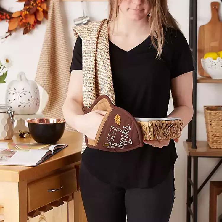 Fall>Kirklands Home Give Thanks 3-pc. Potholder & Towel Set Brown