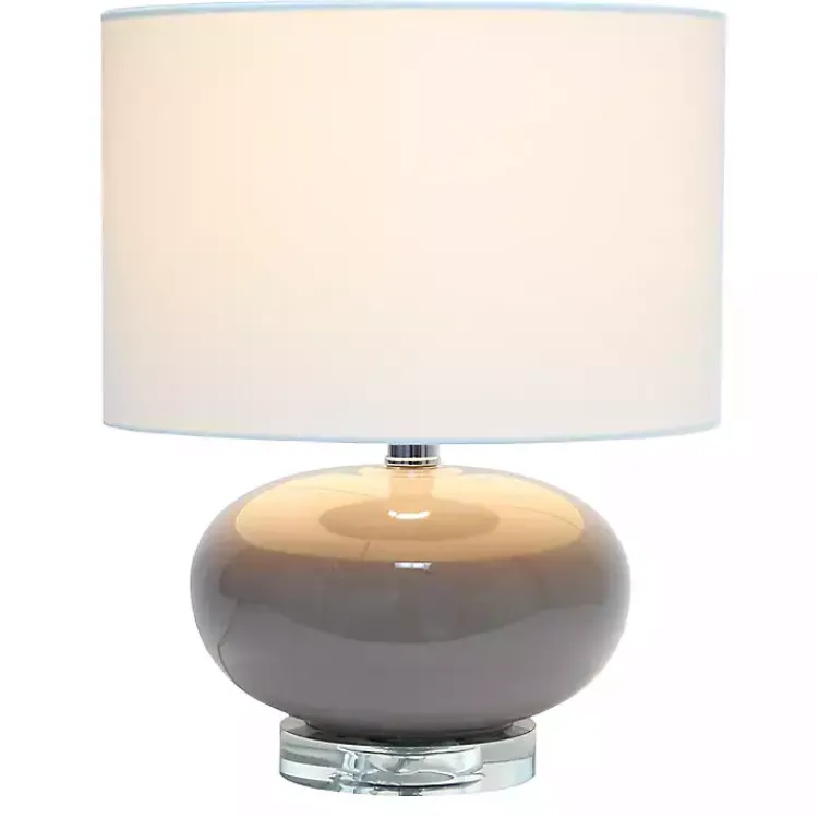 Kirklands Home Glass Short Oval Table Lamp Brown Discount
