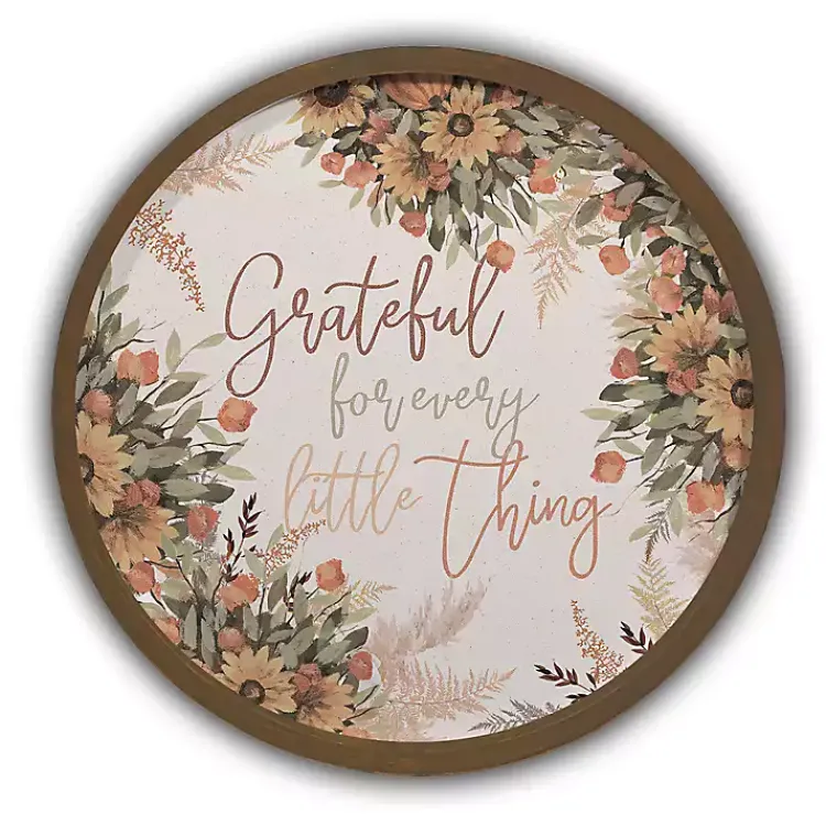 Fall>Kirklands Home Grateful for Every Little Thing Wall Plaque Brown