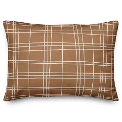 Pillows>Kirklands Home Grid Indoor/Outdoor Lumbar Pillow Brown