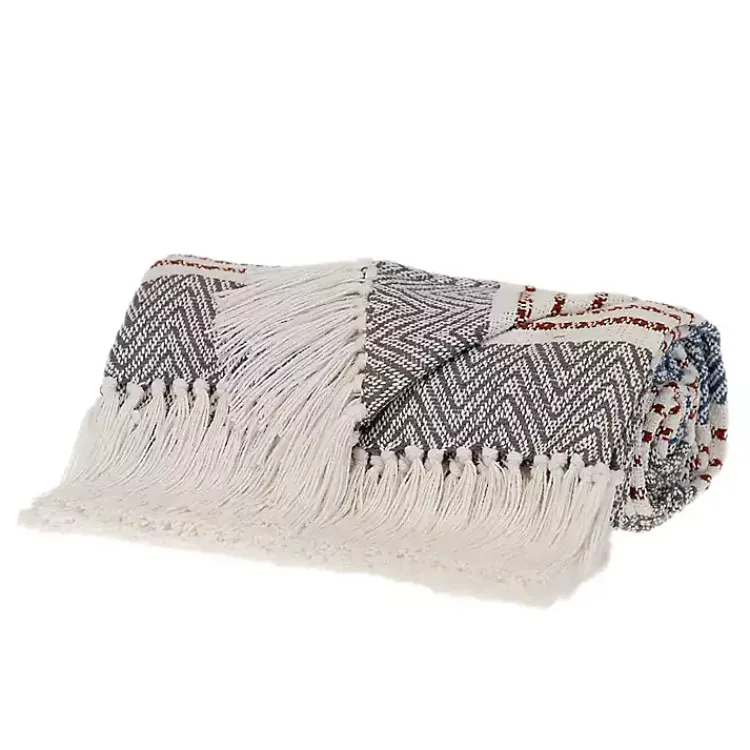 Blankets & Throws>Kirklands Home Herringbone Multi Striped Throw Brown
