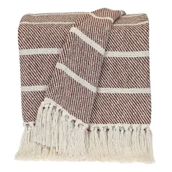 Blankets & Throws>Kirklands Home Herringbone Striped Throw Brown