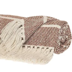 Blankets & Throws>Kirklands Home Herringbone Striped Throw Brown