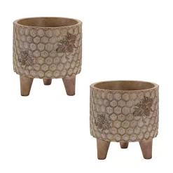 Kirklands Home Honeycomb Planters, Set of 2 Brown Online