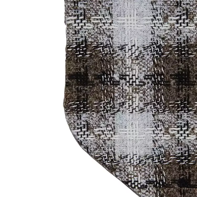 Christmas Stockings & Stocking Holders>Kirklands Home Brown Knitted Plaid Fur Cuff Stocking