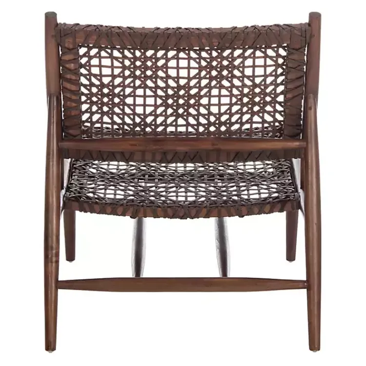 Kirklands Home Leather Woven Accent Chair Brown