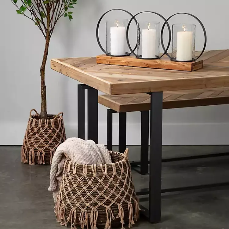 Baskets & Boxes>Kirklands Home Macrame Overlay Baskets, Set of 2 Brown