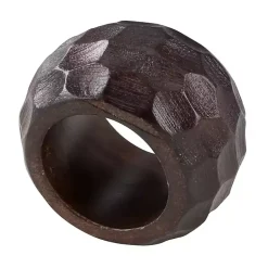 Kirklands Home Mango Wood Chunky Napkin Rings, Set of 4 Brown Outlet