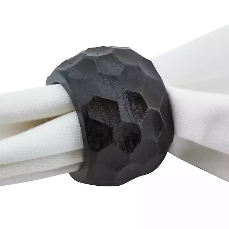 Kirklands Home Mango Wood Chunky Napkin Rings, Set of 4 Brown Outlet