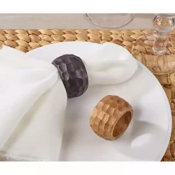 Kirklands Home Mango Wood Chunky Napkin Rings, Set of 4 Brown Outlet
