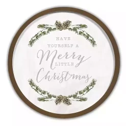 Christmas Art & Wall Decor>Kirklands Home Merry Little Christmas Round Wall Plaque Brown