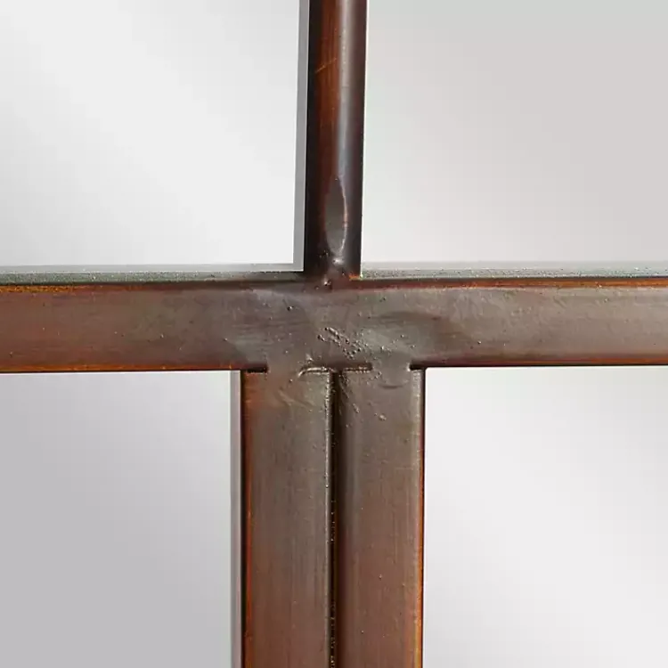 Kirklands Home Metal Arch Frame Windowpane Wall Mirror Brown Discount