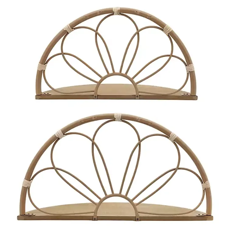 Kirklands Home Brown Metal Arched Flower Wall Shelves, Set of 2 Outlet