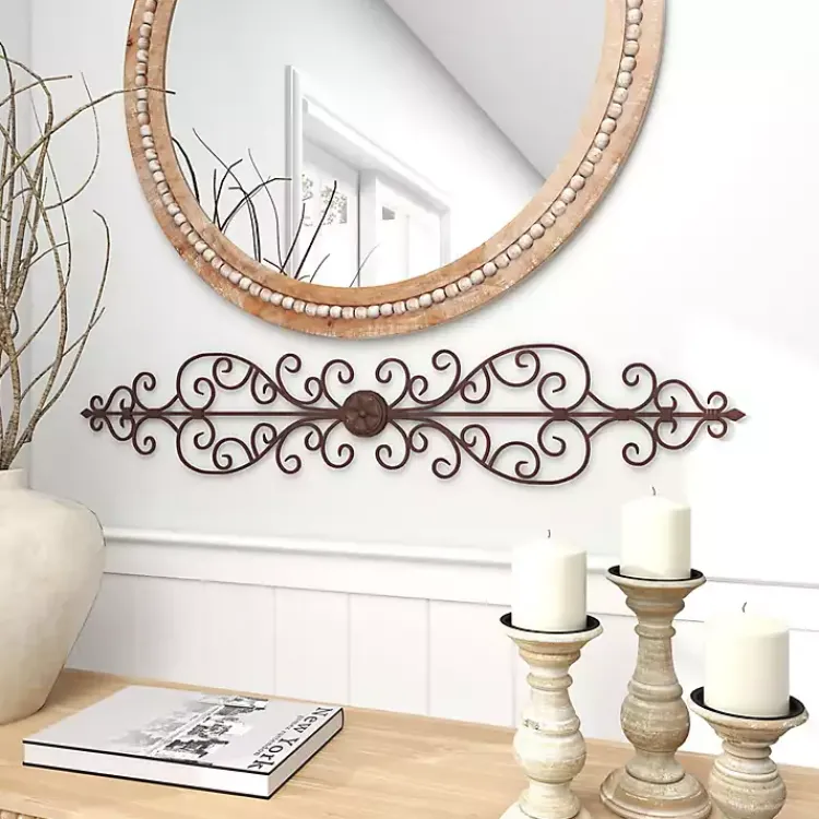 Kirklands Home Metal Scroll Panel Wall Plaque Brown Outlet