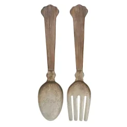 Kirklands Home Metal Utensils Wall Plaques, Set of 2 Brown Outlet
