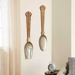 Kirklands Home Metal Utensils Wall Plaques, Set of 2 Brown Outlet