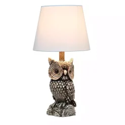 Kirklands Home Brown Owl and Shade Table Lamp White Outlet