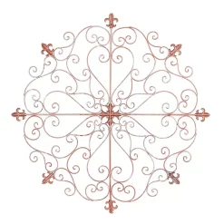 Kirklands Home Patina Metal Floral Crest Wall Plaque Brown