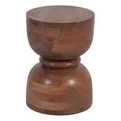 Kirklands Home Polished Wood Hourglass Accent Table Brown Discount