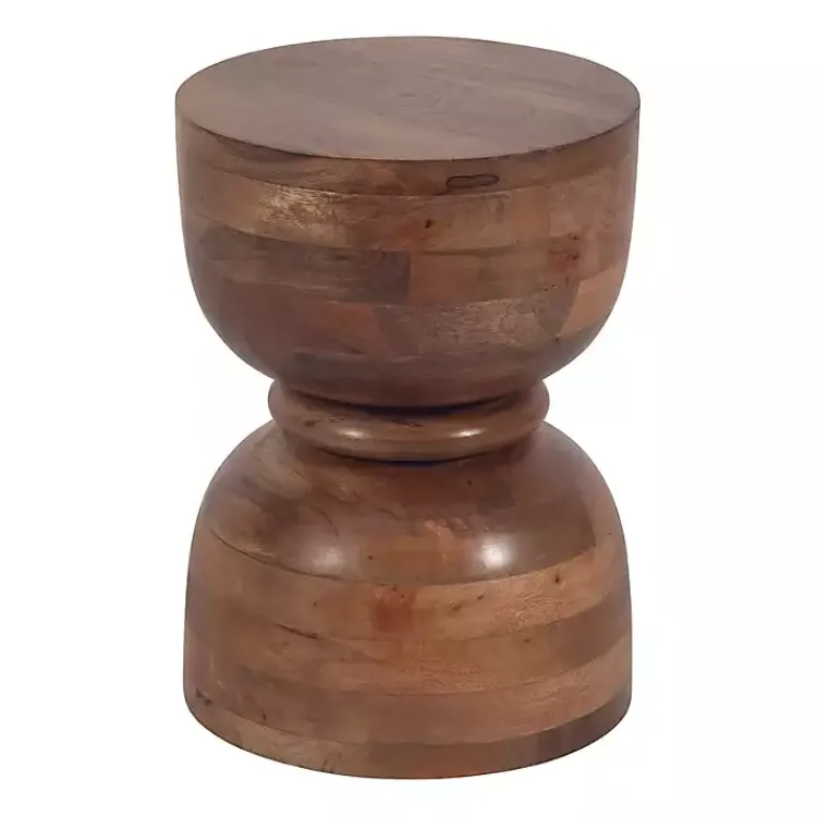 Kirklands Home Polished Wood Hourglass Accent Table Brown Discount