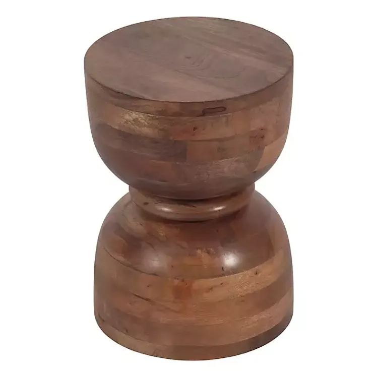 Kirklands Home Polished Wood Hourglass Accent Table Brown Discount