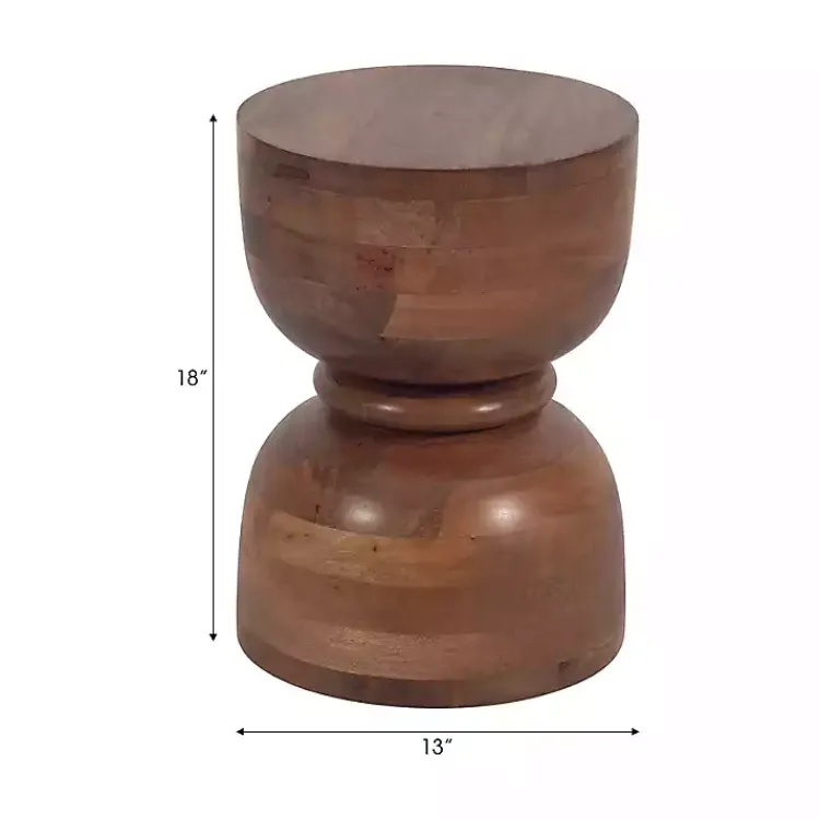 Kirklands Home Polished Wood Hourglass Accent Table Brown Discount