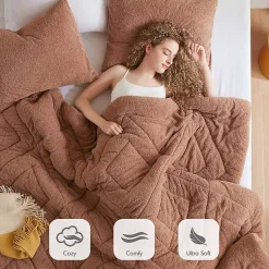Kirklands Home Quilted Teddy 3-pc. Full/Queen Comforter Set Brown Online
