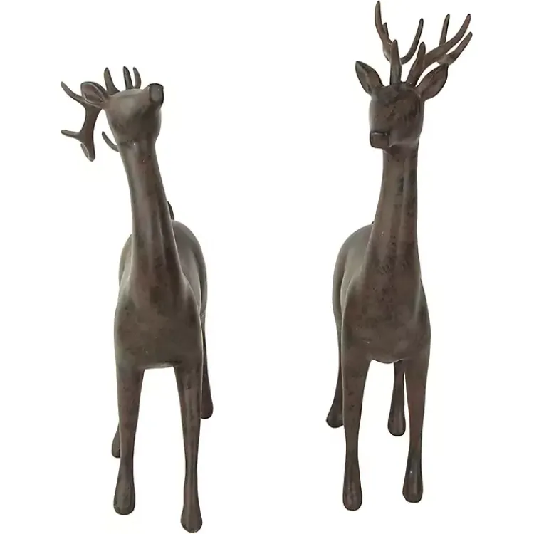 Christmas Decorations>Kirklands Home Reindeer Figurines, Set of 2 Brown