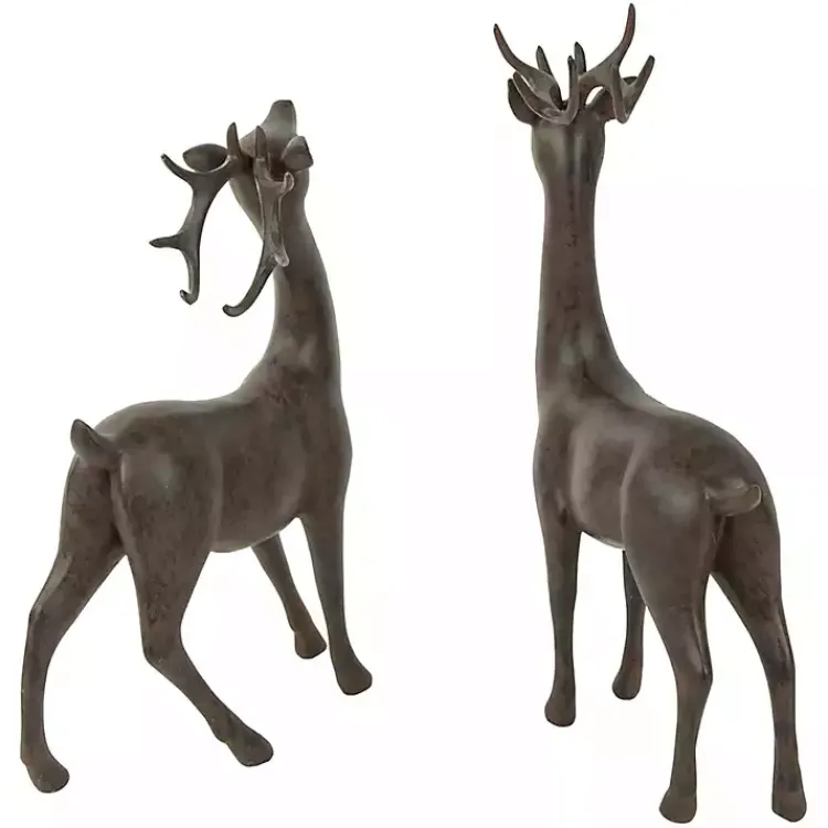 Christmas Decorations>Kirklands Home Reindeer Figurines, Set of 2 Brown