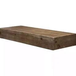 Kirklands Home Brown Rustic Floating Wooden Shelf Outlet