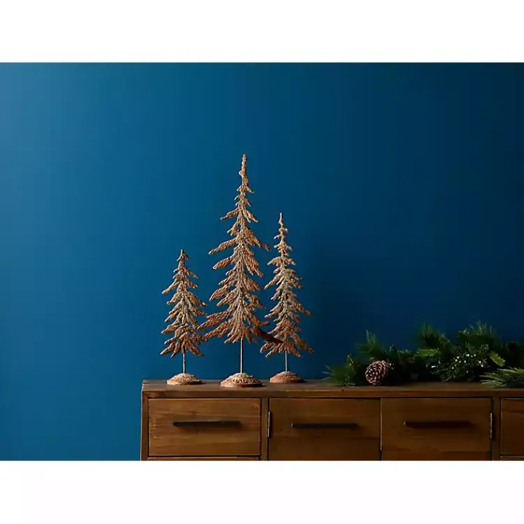 Christmas Decorations>Kirklands Home Rustic Metal Cutout Trees, Set of 3 Brown