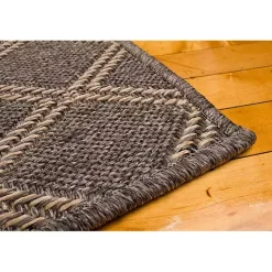 Kirklands Home Santorini Trellis Outdoor Area Rug, 6x9 Brown New