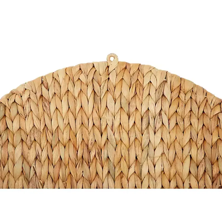 Kirklands Home Brown Sea Grass Woven Round Wall Shelf Outlet