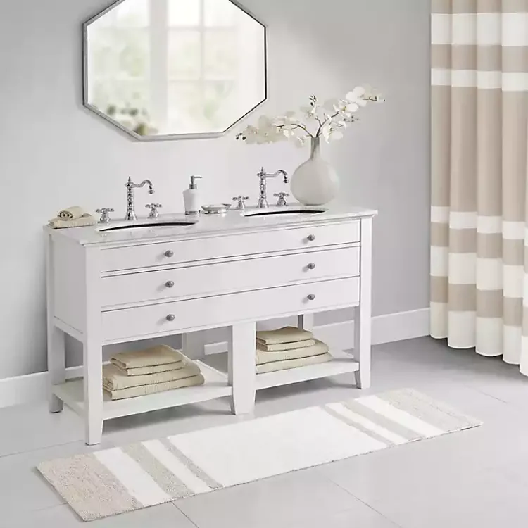 Kirklands Home Brown Stripe Reversible Bath Runner Best