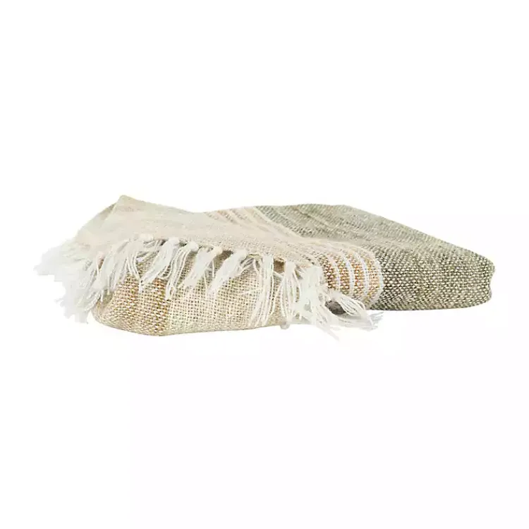 Blankets & Throws>Kirklands Home Stripe Woven Throw Brown