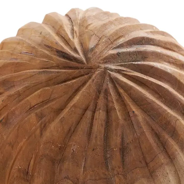 Bowl Filler>Kirklands Home Brown Teak Wood Carved Orbs, Set of 3