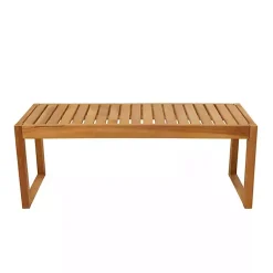 Kirklands Home Teak Wood Slatted Outdoor Coffee Table Brown Discount