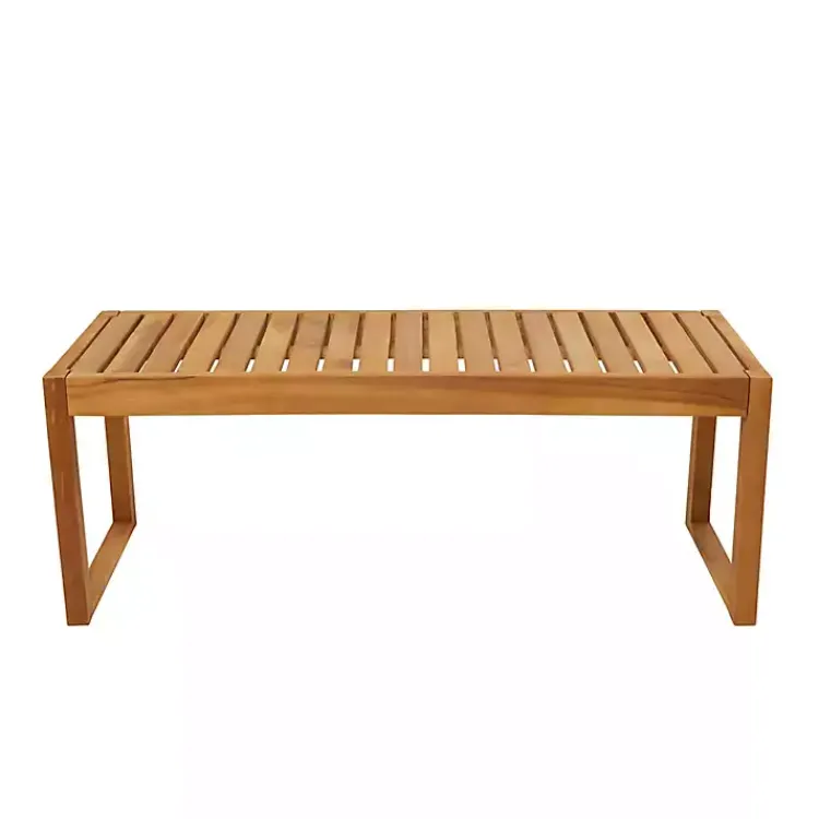 Kirklands Home Teak Wood Slatted Outdoor Coffee Table Brown Discount