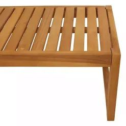 Kirklands Home Teak Wood Slatted Outdoor Coffee Table Brown Discount