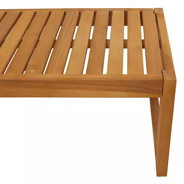 Kirklands Home Teak Wood Slatted Outdoor Coffee Table Brown Discount