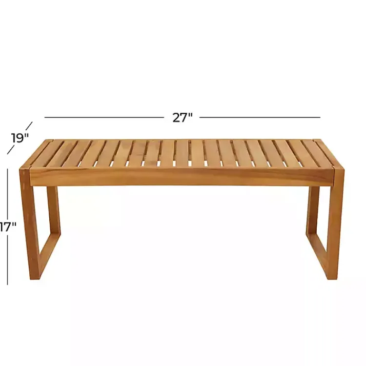 Kirklands Home Teak Wood Slatted Outdoor Coffee Table Brown Discount