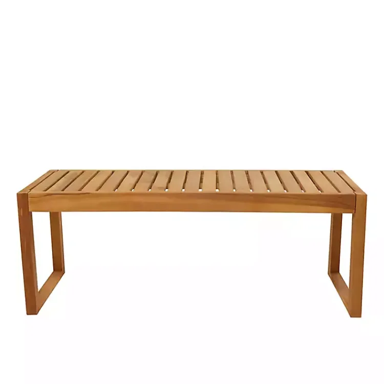 Kirklands Home Teak Wood Slatted Outdoor Coffee Table Brown Discount
