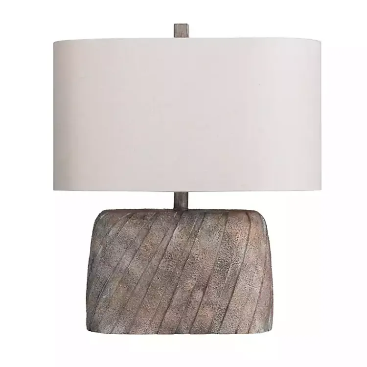 Kirklands Home Brown Textured Oval Shade Table Lamp Ivory Sale