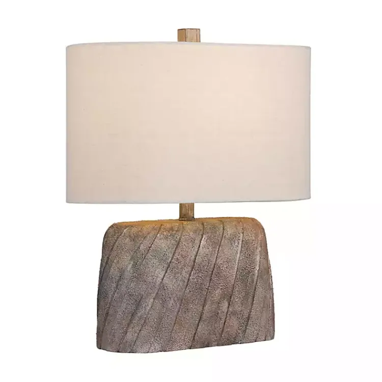 Kirklands Home Brown Textured Oval Shade Table Lamp Ivory Sale
