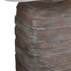 Kirklands Home Brown Textured Rectangle Shade Table Lamp Ivory Hot