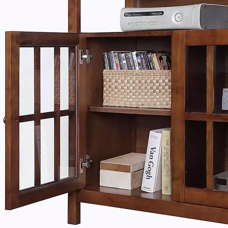 Kirklands Home Tiered Deluxe Cali Media Cabinet Brown Discount