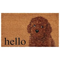 Kirklands Home Toy Poodle Hello Doormat Brown Sale