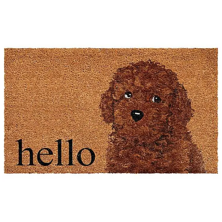 Kirklands Home Toy Poodle Hello Doormat Brown Sale