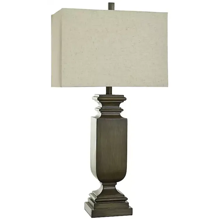 Kirklands Home Brown Traditional Rectangular Table Lamp Clearance